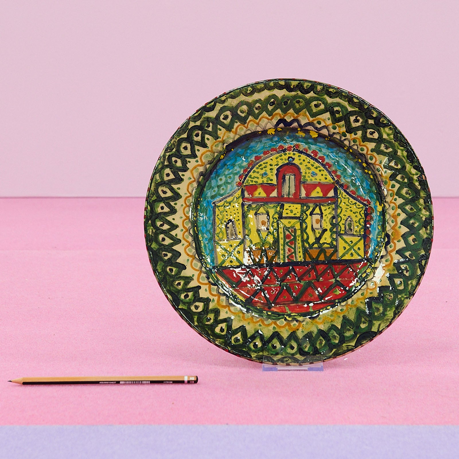 Crocifissa Nobile - Assiette architecture fantaisiste et frise